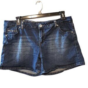 C'EST Toi Womens denim shorts rhinestones 5 pocket embellished stretch Size 3XL